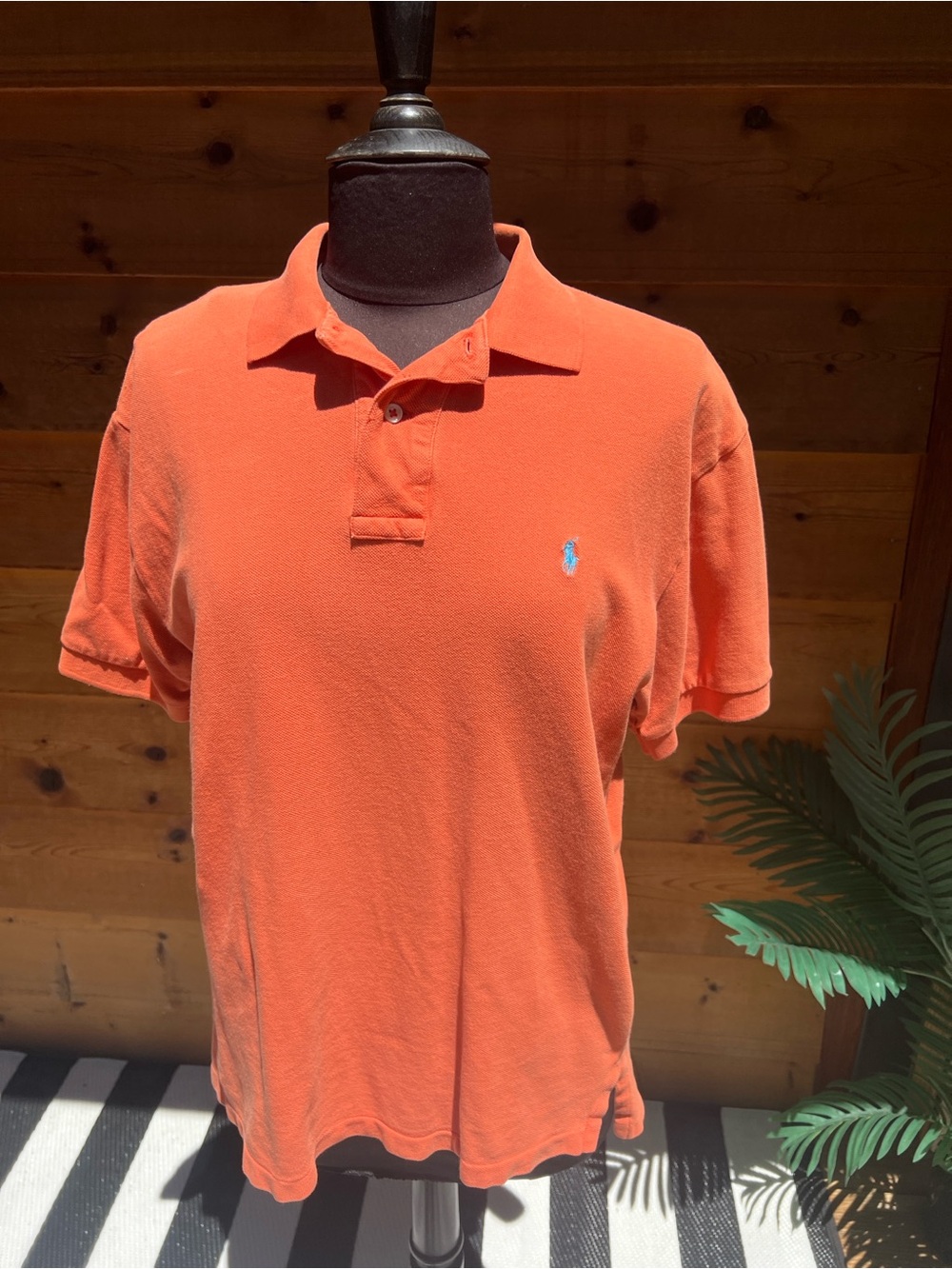 Ralph Lauren Orange Short-Sleeve Polo with Contrast Pony